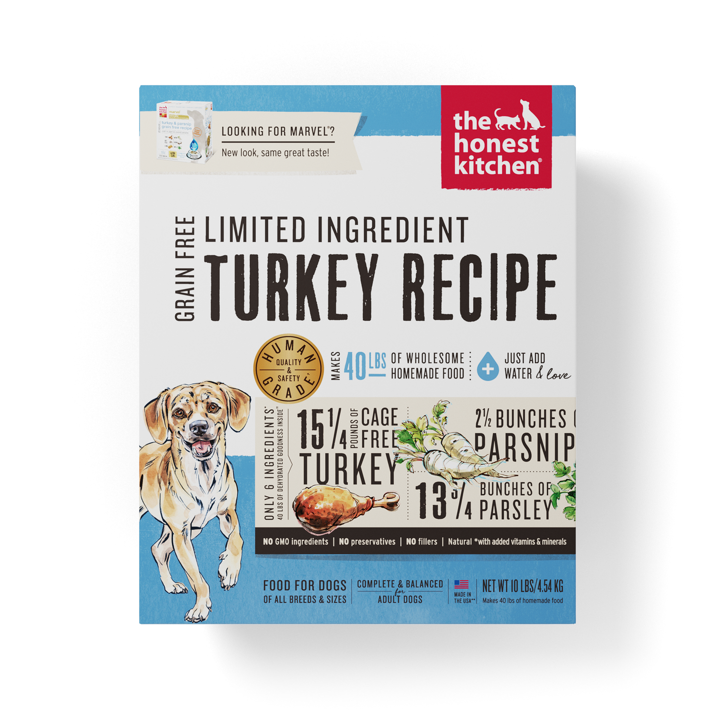 The Honest Kitchen Dehydrated Limited Ingredients Dog Food - Turkey Recipe (Marvel) (3 Sizes)