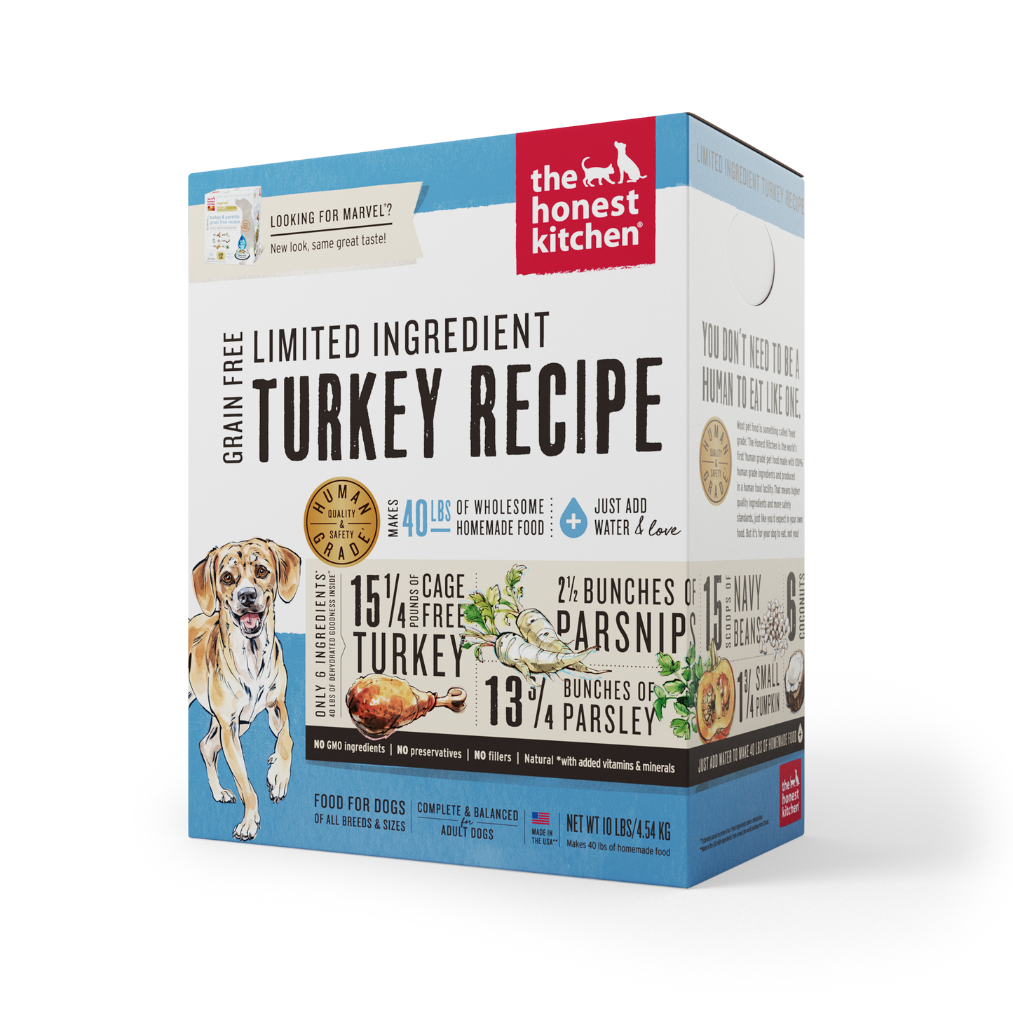 The Honest Kitchen Dehydrated Limited Ingredients Dog Food - Turkey Recipe (Marvel) (3 Sizes)