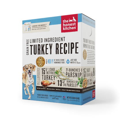 The Honest Kitchen Dehydrated Limited Ingredients Dog Food - Turkey Recipe (Marvel) (3 Sizes)