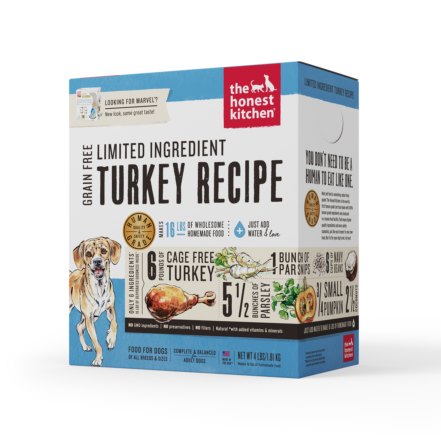 The Honest Kitchen Dehydrated Limited Ingredients Dog Food - Turkey Recipe (Marvel) (3 Sizes)