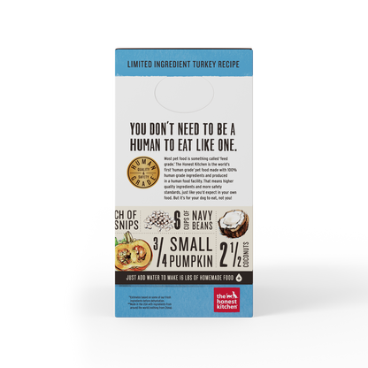 The Honest Kitchen Dehydrated Limited Ingredients Dog Food - Turkey Recipe (Marvel) (3 Sizes)