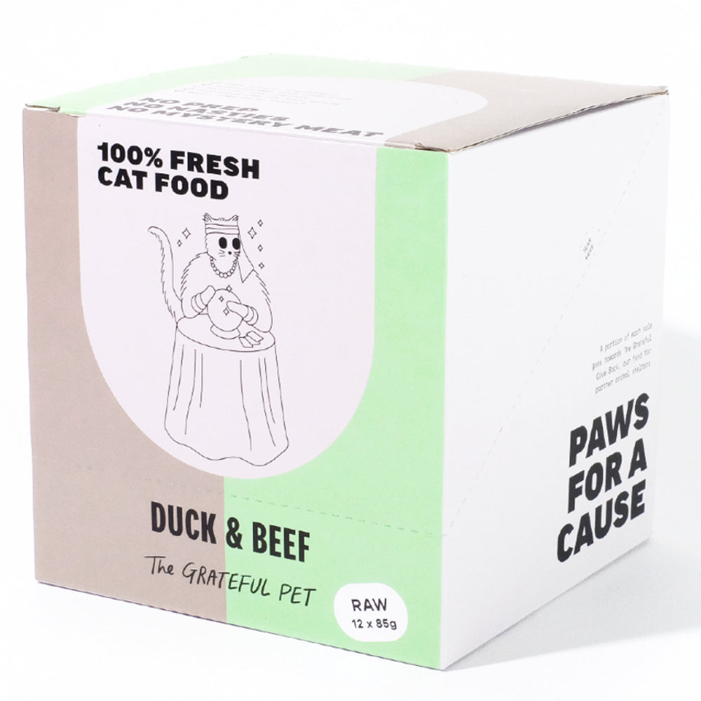 The Grateful Pet Raw Cat Food - Duck & Beef (12 x 85g)