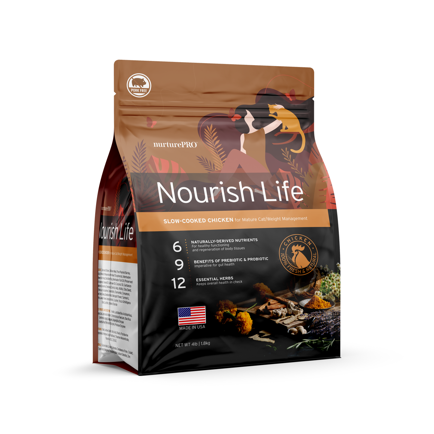 NurturePro Nourish Life Chicken Formula for Mature Cat 7+ (3 Sizes)