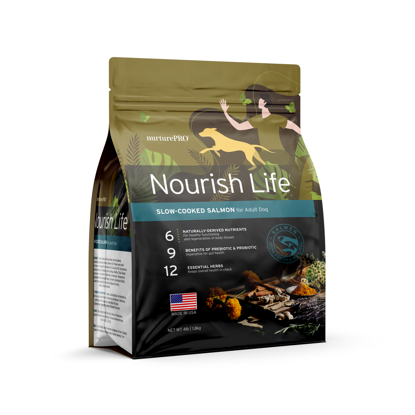 NurturePro Nourish Life Salmon Formula for Adult Dog Dry Food (3 Sizes)