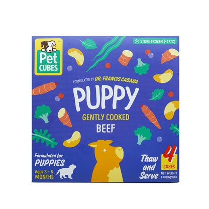 PetCubes Gently Cooked Puppy Dog Food - Beef (2 Sizes)