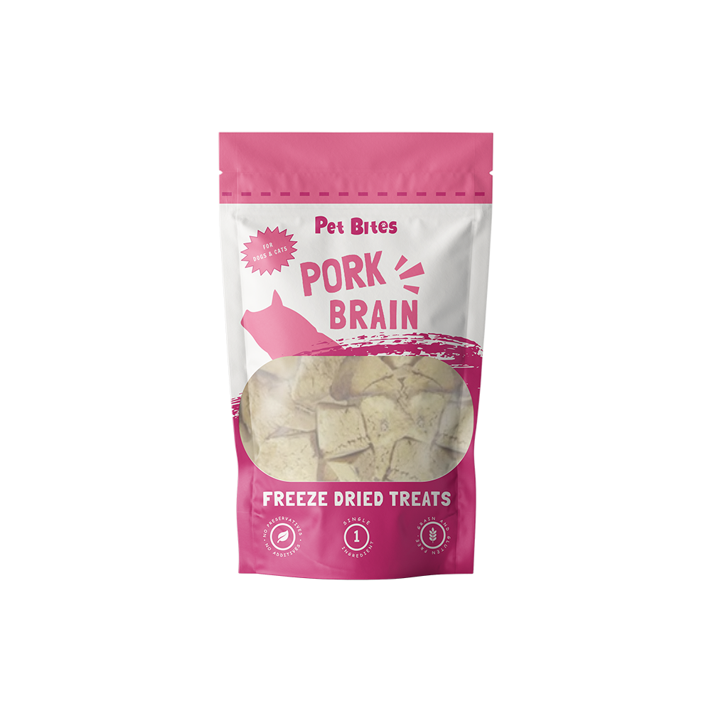 Pet Bites Freeze Dried Pork Brain 2oz (56g)