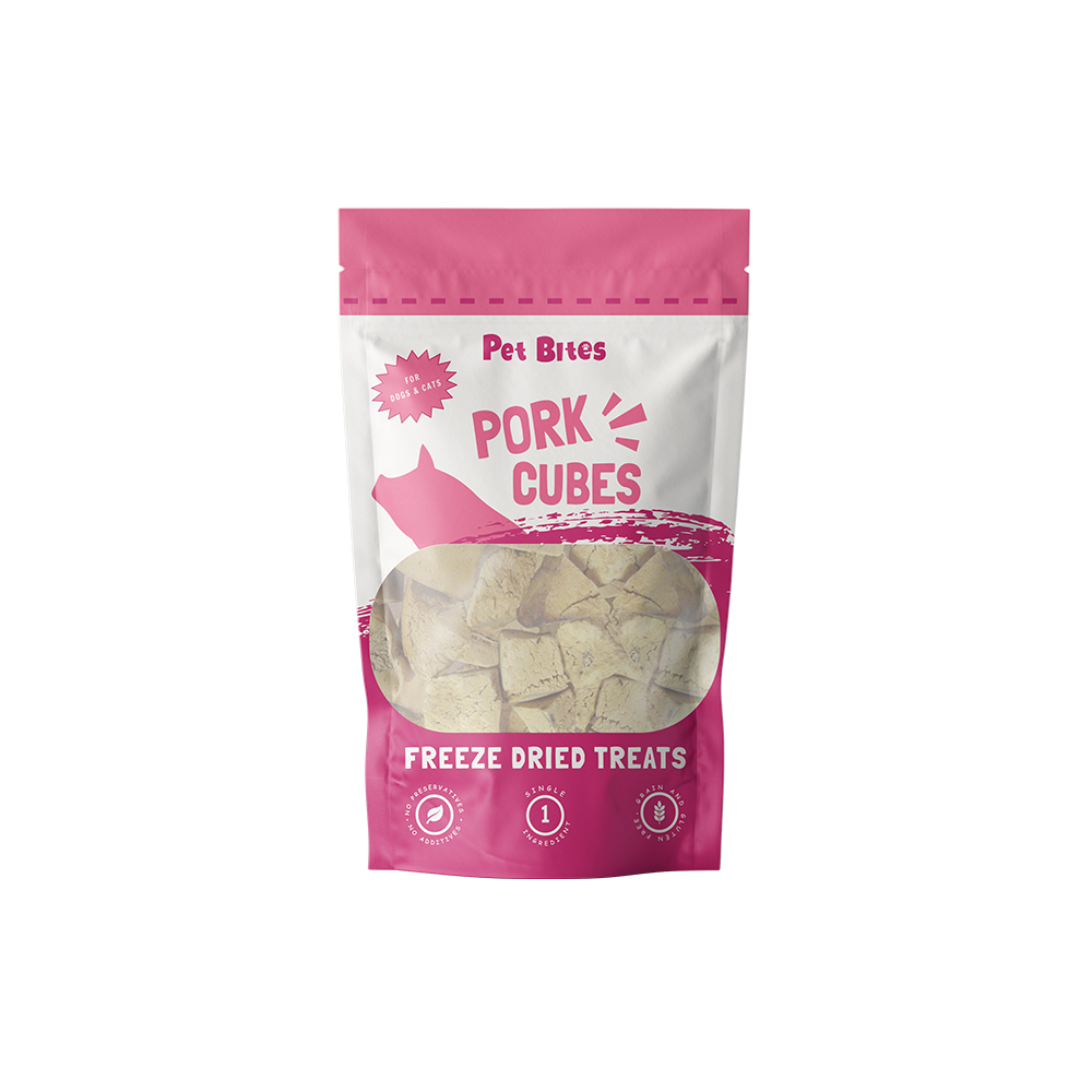 Pet Bites Freeze Dried Pork Cubes 1.8oz (50g)