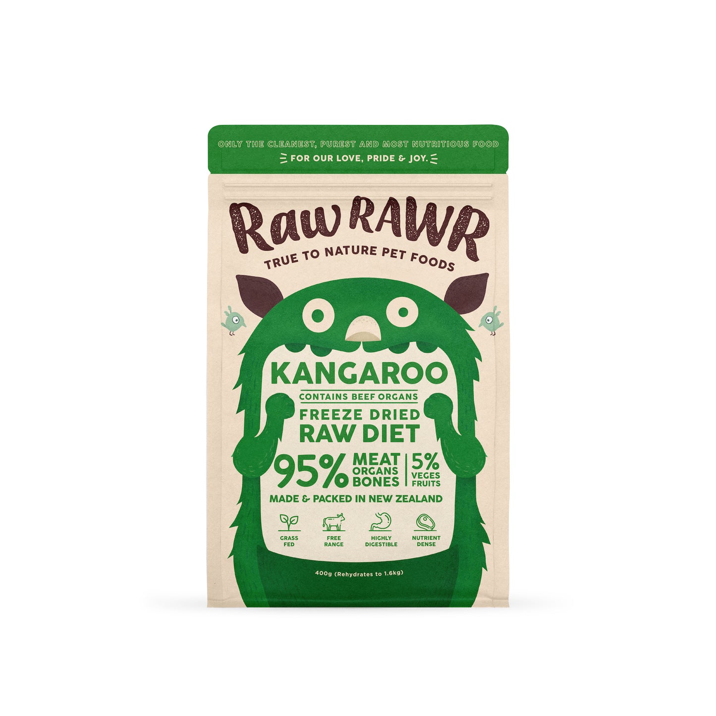RAW RAWR Freeze Dried Kangaroo & Beef Balanced Diet for Dogs & Cats (3 Sizes)