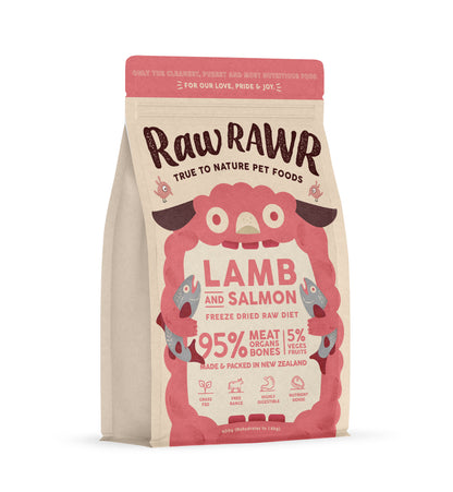 RAW RAWR Freeze Dried Salmon & Lamb Balanced Diet for Dogs & Cats (3 Sizes)