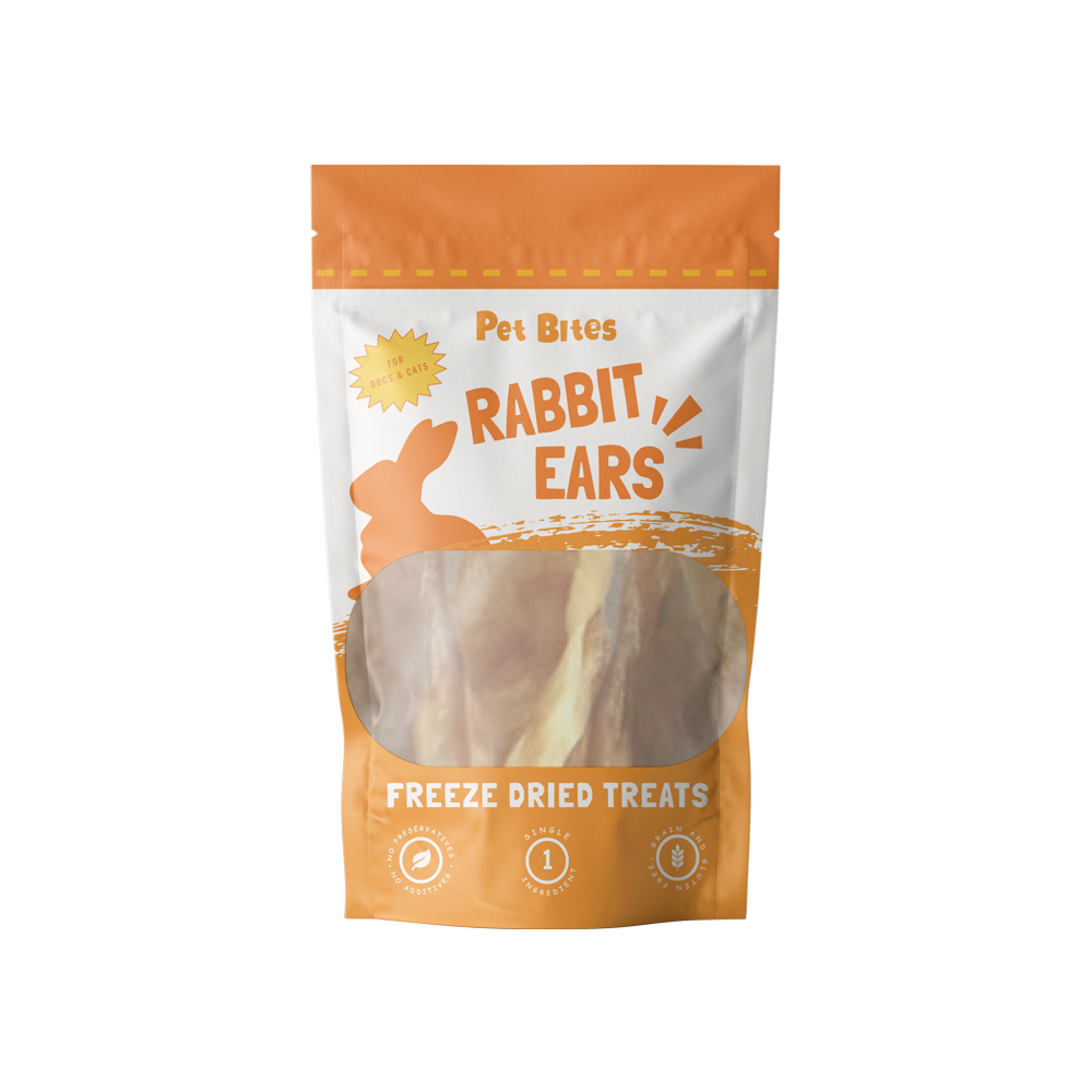 Pet Bites Freeze Dried Dog & Cat Treats - Rabbit Ears 50g