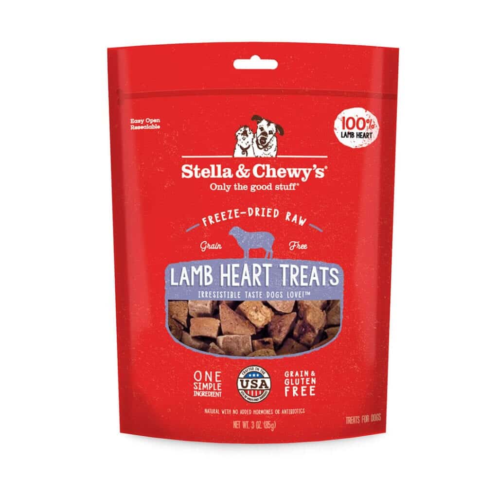 Stella and Chewy's Freeze Dried Lamb Heart Dog Treats 3oz