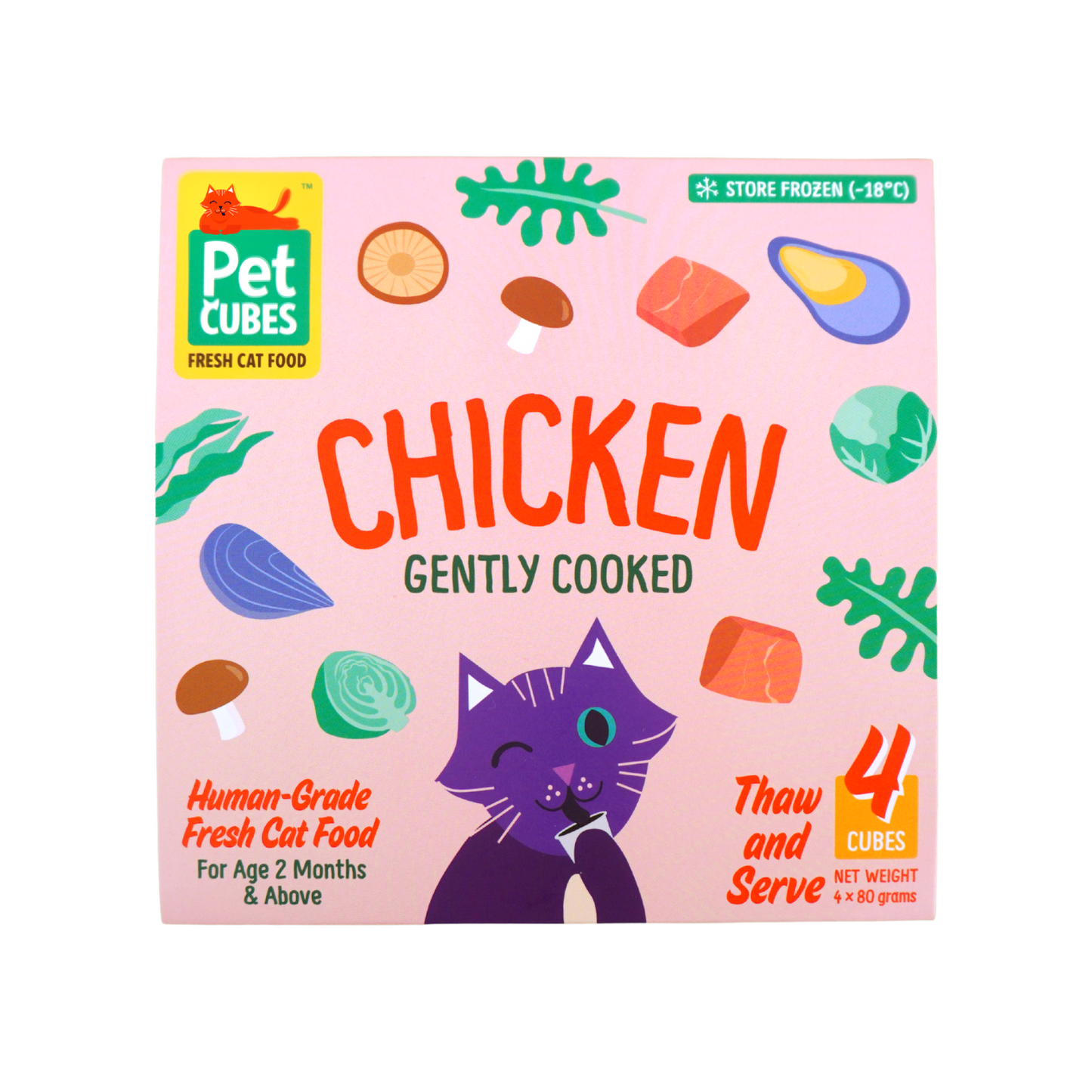 PetCubes Gently Cooked Cat Food - Chicken (2 Sizes)