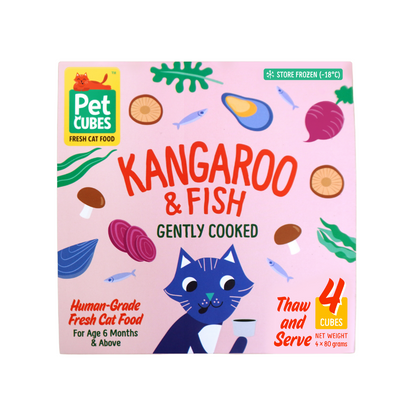 PetCubes Gently Cooked Cat Food - Kangaroo & Fish (2 Sizes)