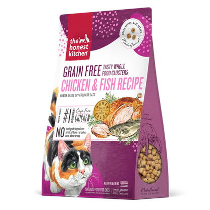 [BUY 1 FREE 1] The Honest Kitchen Whole Food Clusters Grain-Free Chicken & Whitefish Cat Dry Food- 4lbs