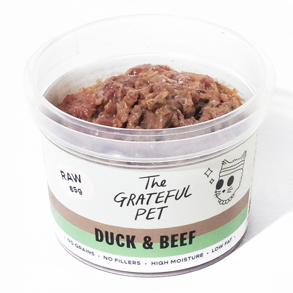 The Grateful Pet Raw Cat Food - Duck & Beef (12 x 85g)