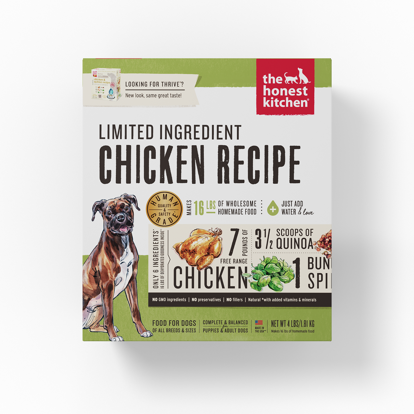 The Honest Kitchen Dehydrated Limited Ingredients Dog Food - Chicken Recipe (Thrive) (2 Sizes)