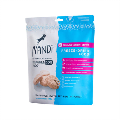Nandi Freeze Dried Dog food - Venison 14 oz