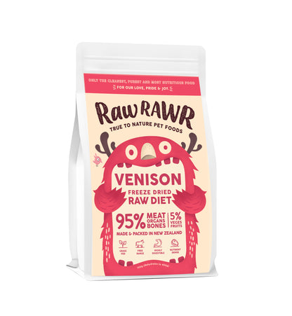 RAW RAWR Freeze Dried Venison Balanced Diet for Dogs & Cats (3 Sizes)