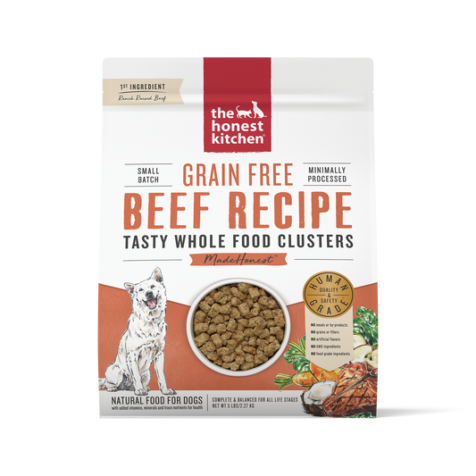 The Honest Kitchen Whole Food Clusters Grain-Free Beef Dog Food- 5lbs