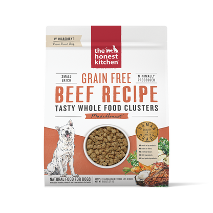 The Honest Kitchen Whole Food Clusters Grain-Free Beef Dog Food- 5lbs