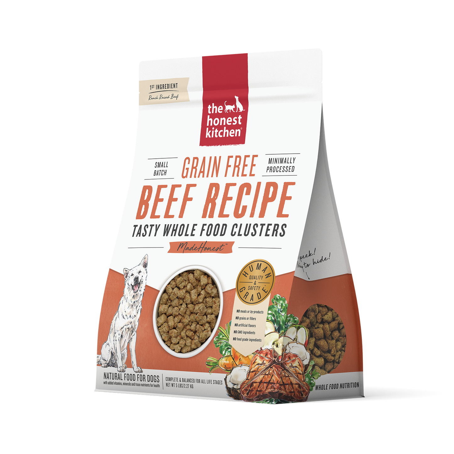 The Honest Kitchen Whole Food Clusters Grain-Free Beef Dog Food- 5lbs