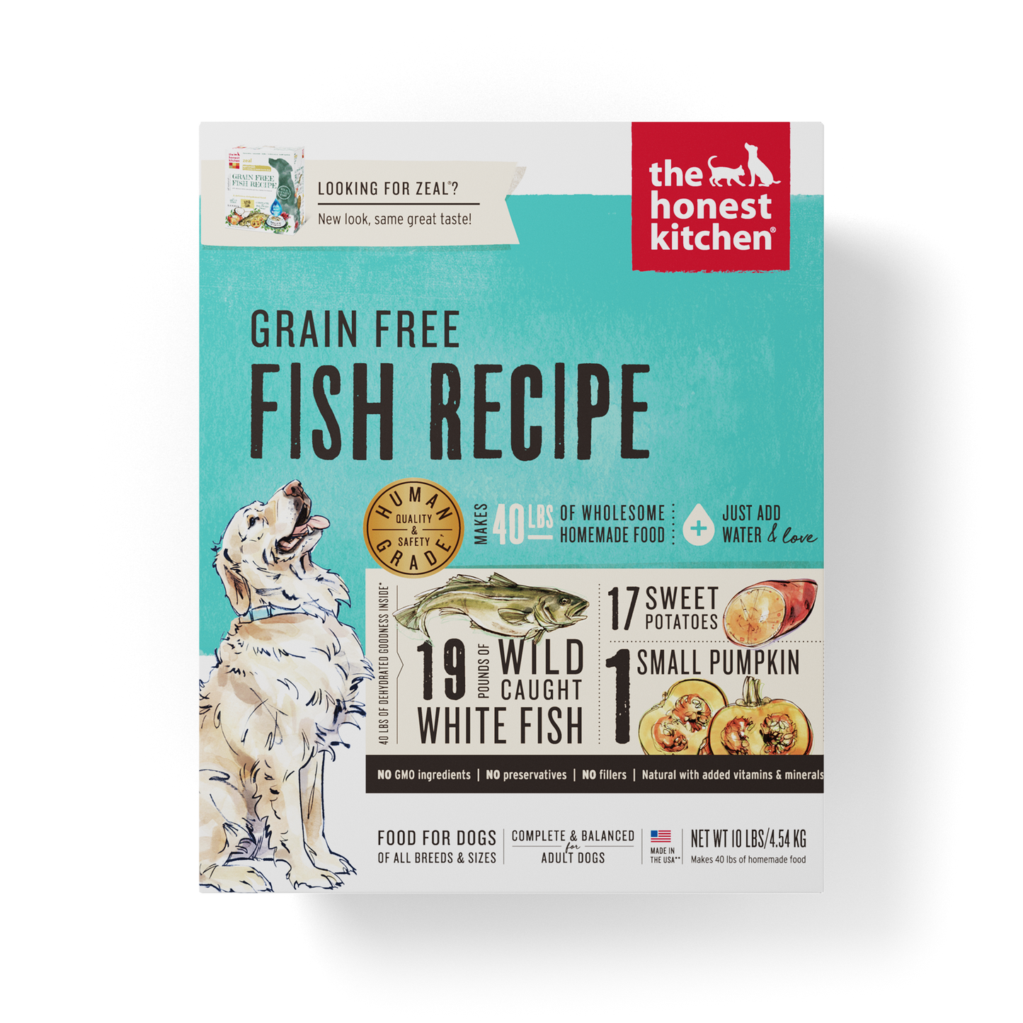 The Honest Kitchen Dehydrated Grain-Free Dog Food - Fish Recipe (Zeal)(2 Sizes)